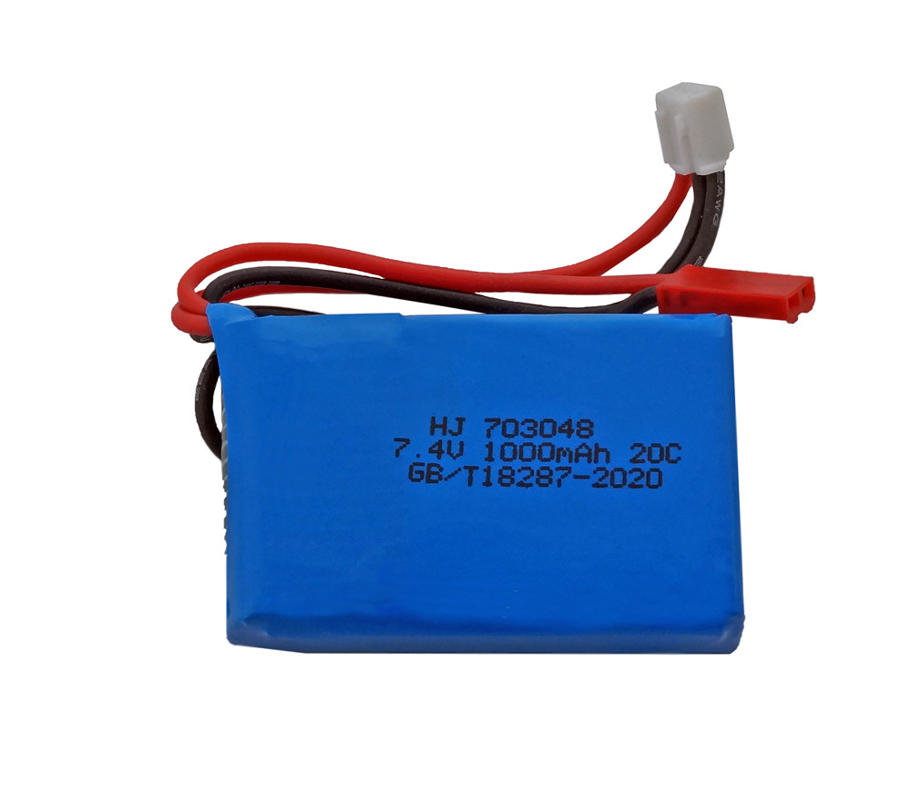 Аккумулятор литий-полимерный 1000mAh 7.4V 703048 высокотоковый 20C для MJX X600, F46, X601H, Udi U829A, U829X - фото 1 - id-p1423020647