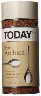 Кава розчинна сублімована TODAY Pure Arabica стекл. банку 95г. 1х12шт.