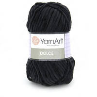 Yarnart DOLCE (Дольче) № 742 черный (Пряжа плюшевая, нитки велюр для вязания)