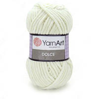 Yarnart DOLCE (Дольче) № 745 молочный (Пряжа плюшевая, нитки велюр для вязания)