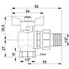 Кран кульовий різьбовий для води Icma FAR. ROSSA 1/2" кутовий, фото 3
