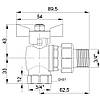Кран кульовий різьбовий для води Icma FAR. ROSSA 3/4" кутовий, фото 3