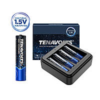 Комплект акумулятор літієвий TENAVOLTS AAA  740mAh  1.5V 4шт./уп з зарядним пристроєм