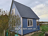 Дачний будиночок 6м × 8м, 2 поверхи з блокхаус з терасами., фото 5