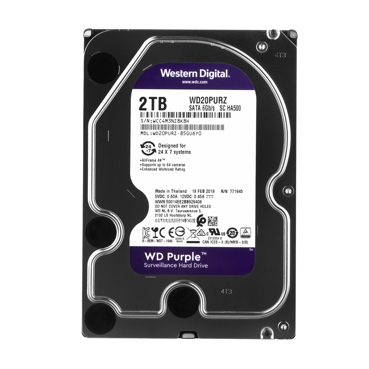 Жорсткий диск Western Digital Purple 2TB 64MB 5400rpm WD23PURZ 3.5 SATA III