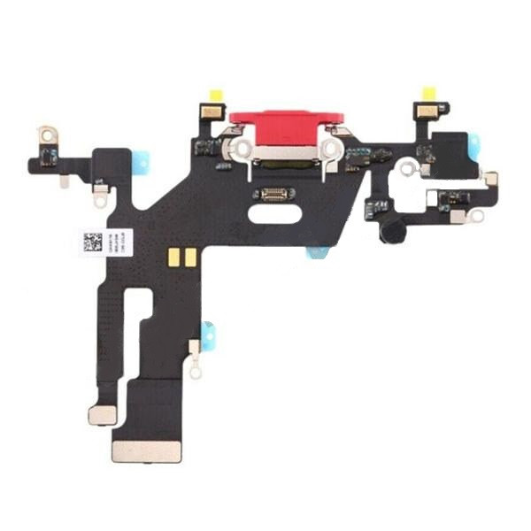 Шлейф (Flat cable) Apple iPhone 11 з роз'ємом зарядки і мікрофоном (Червоний), фото 1