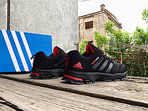 Чоловічі спортивні кросівки Adidas Marathon Black Red чорні з червоним, фото 6