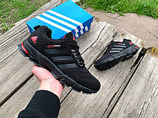 Чоловічі спортивні кросівки Adidas Marathon Black Red чорні з червоним, фото 4