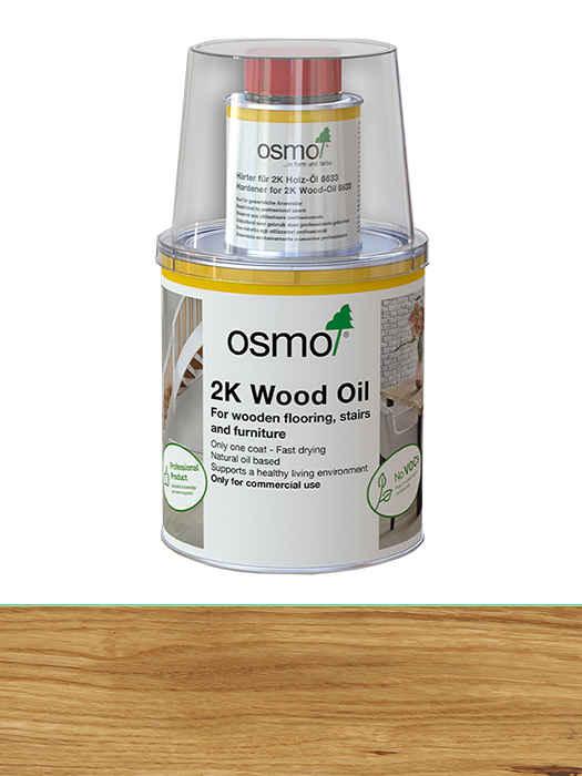 Двокомпонентна олива без розчинника для дерев'яної підлоги Osmo 2K Holz-Ol 1 L Безбарвний матовий 610023:5