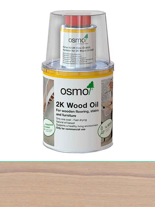 Двокомпонентна олива без розчинника для дерев'яної підлоги Osmo 2K Holz-Ol 1 L Світло-сірий прозорий 6118