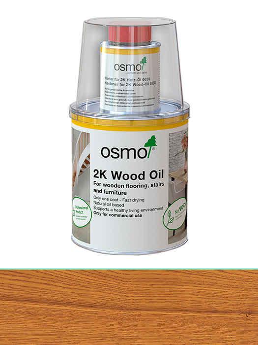 Двокомпонентна олива без розчинника для дерев'яної підлоги Osmo 2K Holz-Ol 0,375 L Вишня прозорий 6116OR