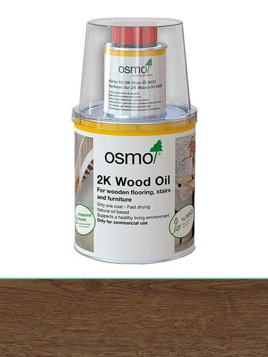 Двокомпонентна олива без розчинника для дерев'яної підлоги Osmo 2K Holz-Ol 0,375 L Чорний прозорий 6190$