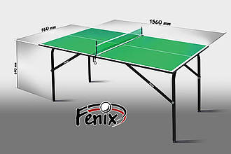 Тенісний стіл "Фенікс" Kids для дітей зеленого кольору Дитячий тенісний стіл