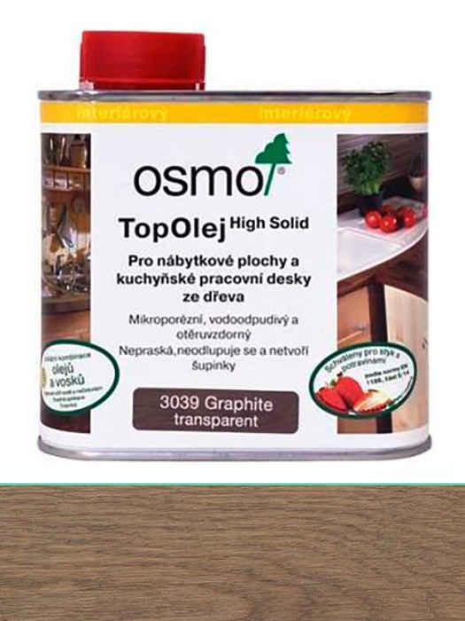 Олія з твердим воском для меблів і стільниць Osmo TopOil 0,5 L Графіт 3039UN