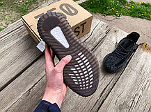 Чоловічі літні кросівки Adidas Yeezy Boost 350 Black чорні, фото 5
