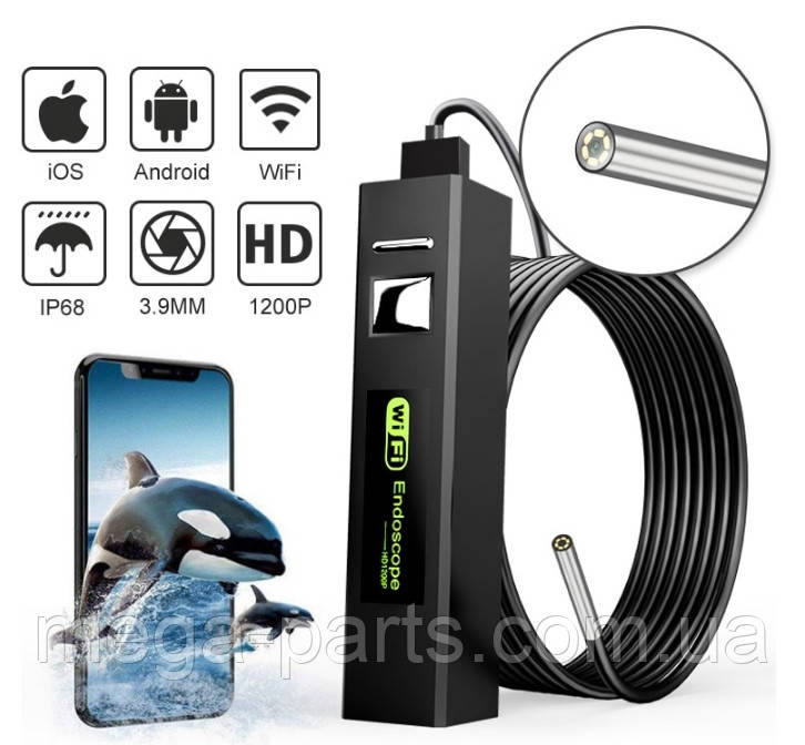 Wi-Fi USB-камера 1600x1200 8мм Ендоскоп Бороскоп камера Android IOS ПК кабель 5 метрів