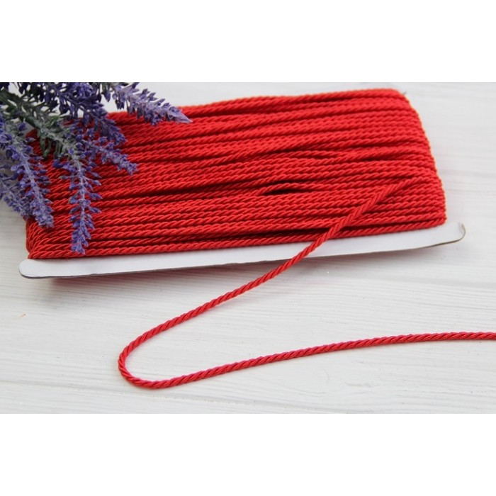 Шнур 3 мм "Червоний" рулон 45 метрів