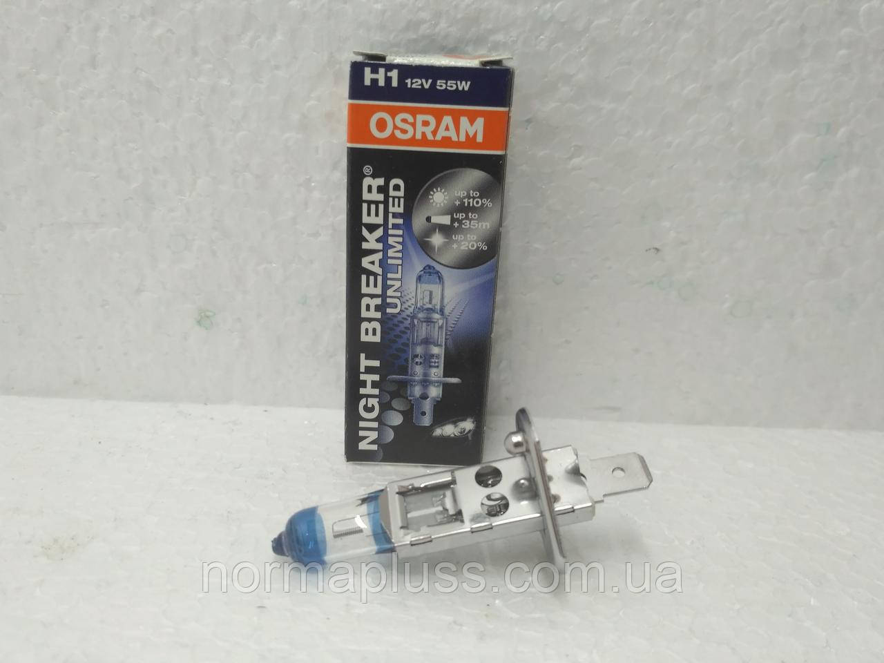 Лампочка  12V  H-1  55W  Osram  NBU  (+110%), фото 1