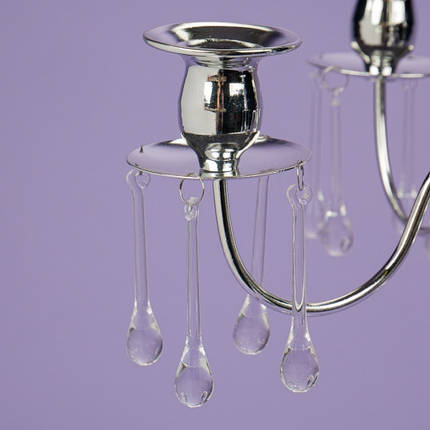 Підсвічник 66 см. на 5 свічок з кристалами, хром (2011-015), фото 2