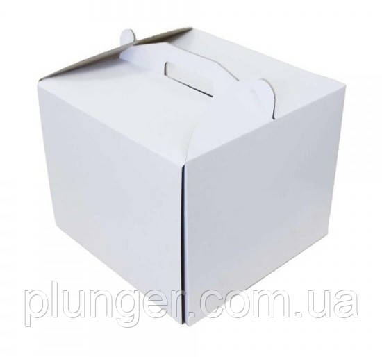 Коробка картонна для торта біла, 25 см х 25 см х 20 см, мікрогофрокартон (25Т)