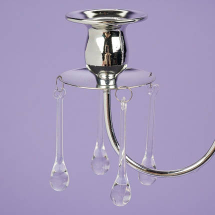 Підсвічник 66 см. на 3 свічки з кристалами, хром (2 шт). (2011-014), фото 2