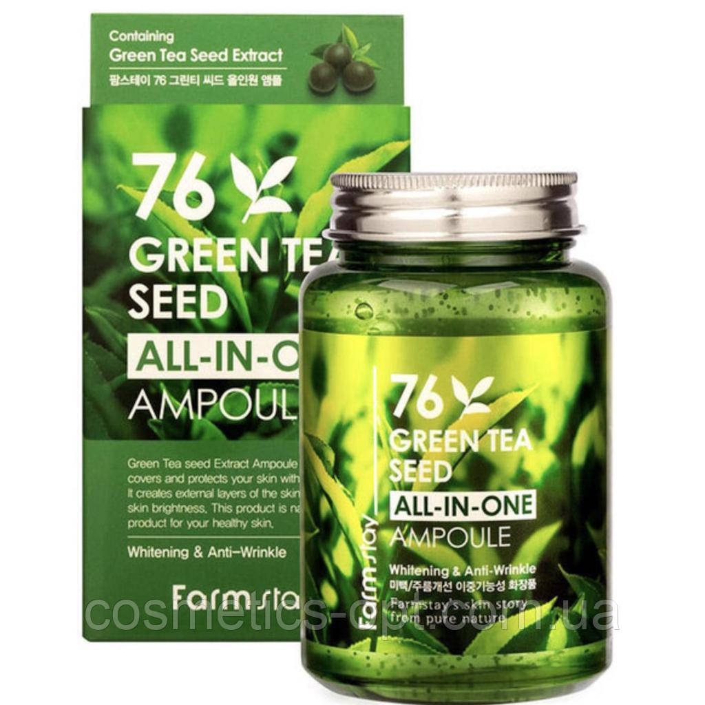 Ампульних сироватка з насінням зеленого чаю FarmStay 76 Green Tea Seed All-In-One Ampoule, 250 ml