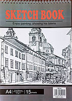 Скетчбук (альбом для скетч-маркеров) формат А4 15 листов текстурная бумага 180 г/м2 (LHBH-001)