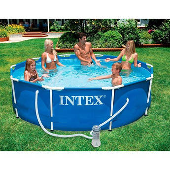 Круглий сімейний каркасний басейн Intex 28202 з фільтр-насосом (305х76 см) Metal Frame Pool