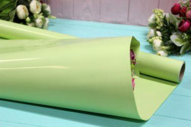 Калька/плівка пакувальна матова для квітів 50 см*10 м світло-салатова
