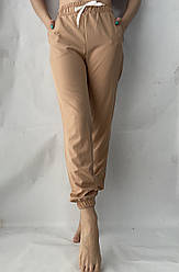 Батальні жіночі літні штани, софт No103 см.бежевий