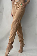 Батальні жіночі літні штани, софт No103 см.бежевий, фото 2