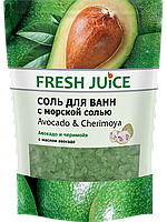 Сіль для ванн Авокадо та черимий дой-пак 500 мл Fresh Juice