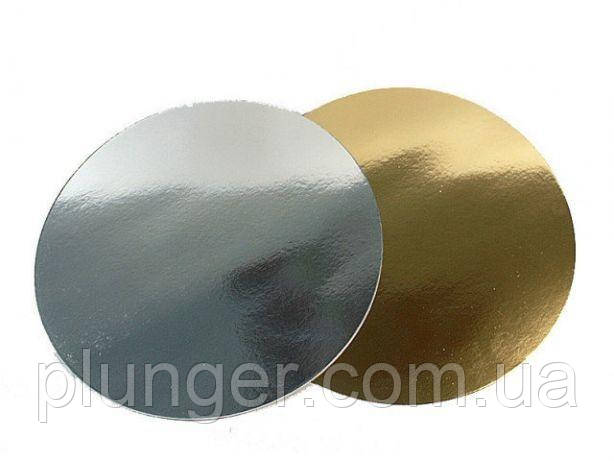 Підкладка для кондитерських виробів 30 см золото/срібло - фото 1 - id-p58856809
