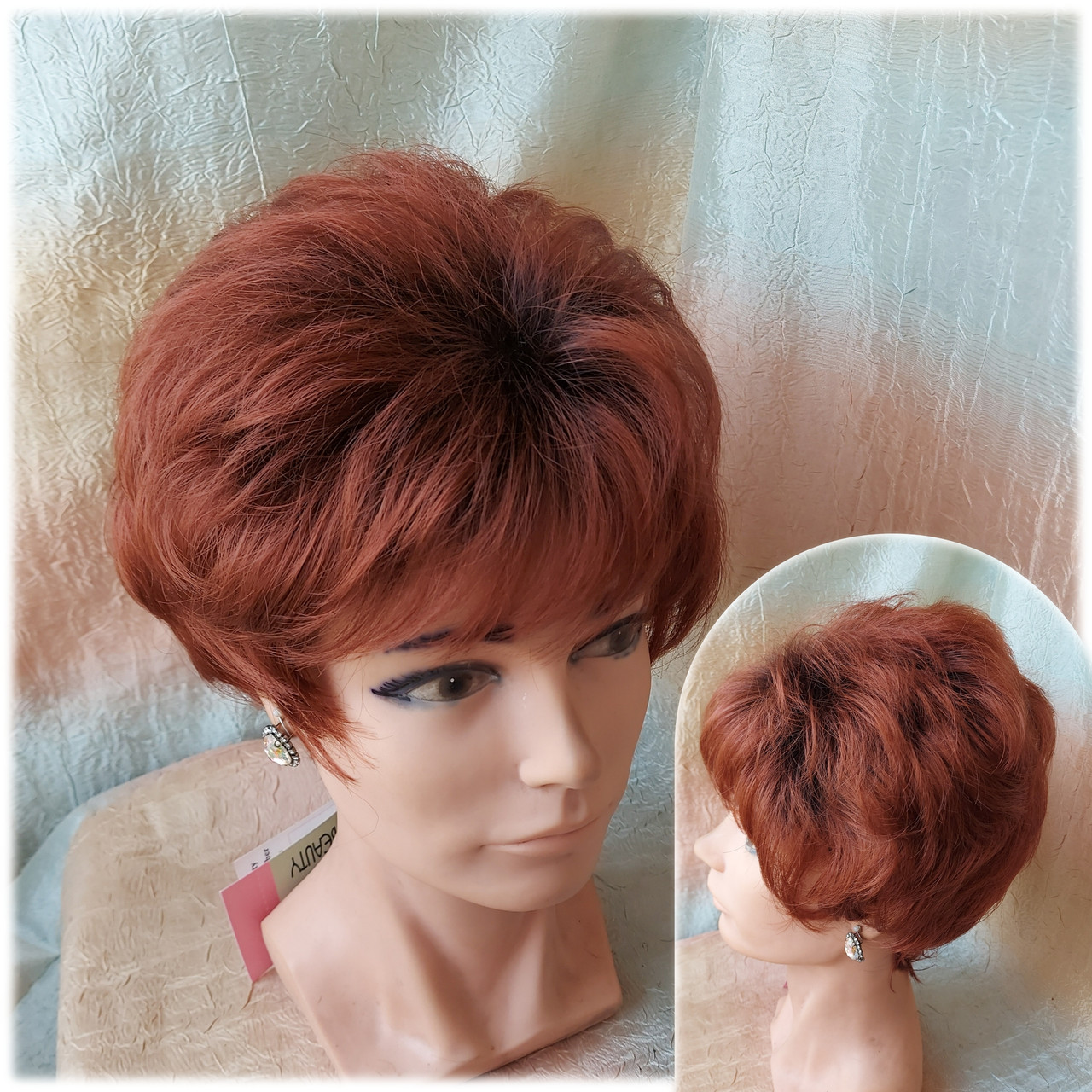 Перука коротка темно-мідний кучерявий MADREN CW -131, фото 1