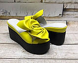 Сабо Star Банти! Босоніжки жіночі шльопанці з червоної замші на платформі, фото 5