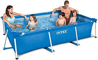 Прямоугольный семейный каркасный бассейн Intex 28272 (300х200х75 см) Rectangular Frame Pool + подарок