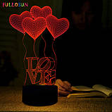 3D Світильник, "LOVE", Подарунки на день народження, Цікаві ідеї для подарунка, Подарунок на день народження, фото 3