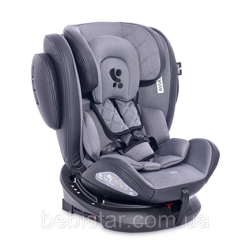 Автокрісло темно-сіре Lorelli Aviator + sps + isofix (0-36 кг) з народження і до 12 років