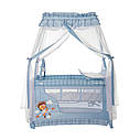 Ліжко - манеж з балдахіном Lorelli Magic Sleep для дітей від народження до 3-х років Синій, фото 3