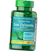 Экстракт плодов пальмы Puritan's Pride Saw Palmetto Extract 320 mg 60 капсул