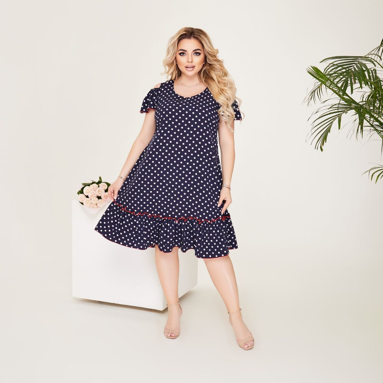 Сукня БАТАЛ вільний у кольорах 140185