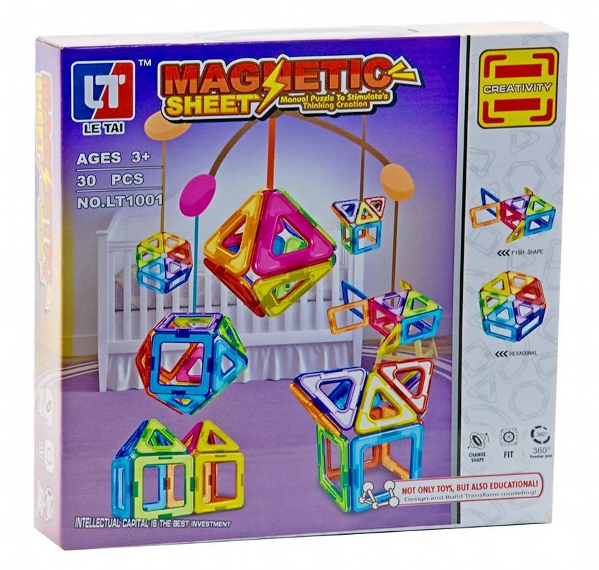 Конструктор магнітний 3D Magnetic Sheet, 30 дет., LT1001