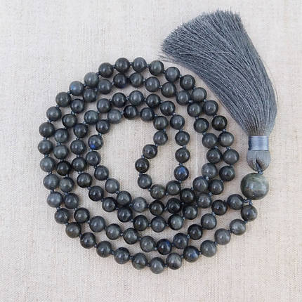 Чотки з Лабрадора 108 намистин з вузлами d 8мм, фото 1