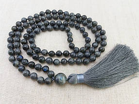 Чотки з Лабрадора 108 намистин з вузлами d 8мм, фото 4