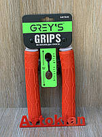 Грипсы на велосипед Greys ручки 165 мм на руль BMX силиконовые красного цвета с заглушками руля (GR17610)