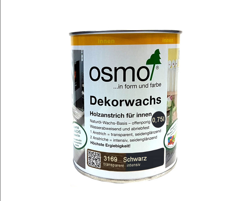 Олія захисна OSMO DEKORWACHS INTENSIVE FARBTONE для деревини 3169 - Чорне 0,75 л - фото 1 - id-p1423729916