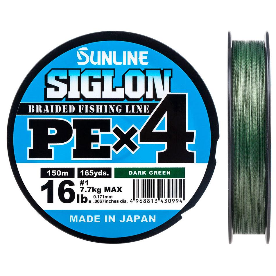 Шнур Sunline Siglon PE х4 150m (темн-зел.) #3.0/0.296mm 50lb/22.0kg, фото 1
