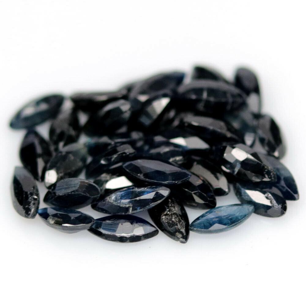 6.32 кт. Природний синій сапфір 37 шт., фото 1