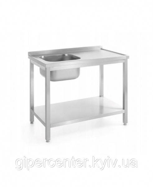 Стол с мойкой и полкой, с одинарной раковиной 800x600x(Н) 850 мм (ID ...