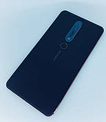 Задня кришка для Nokia 6.1 Dual Sim TA-1043/TA-1050, чорна, з шлейфом сканера відбитка пальця
